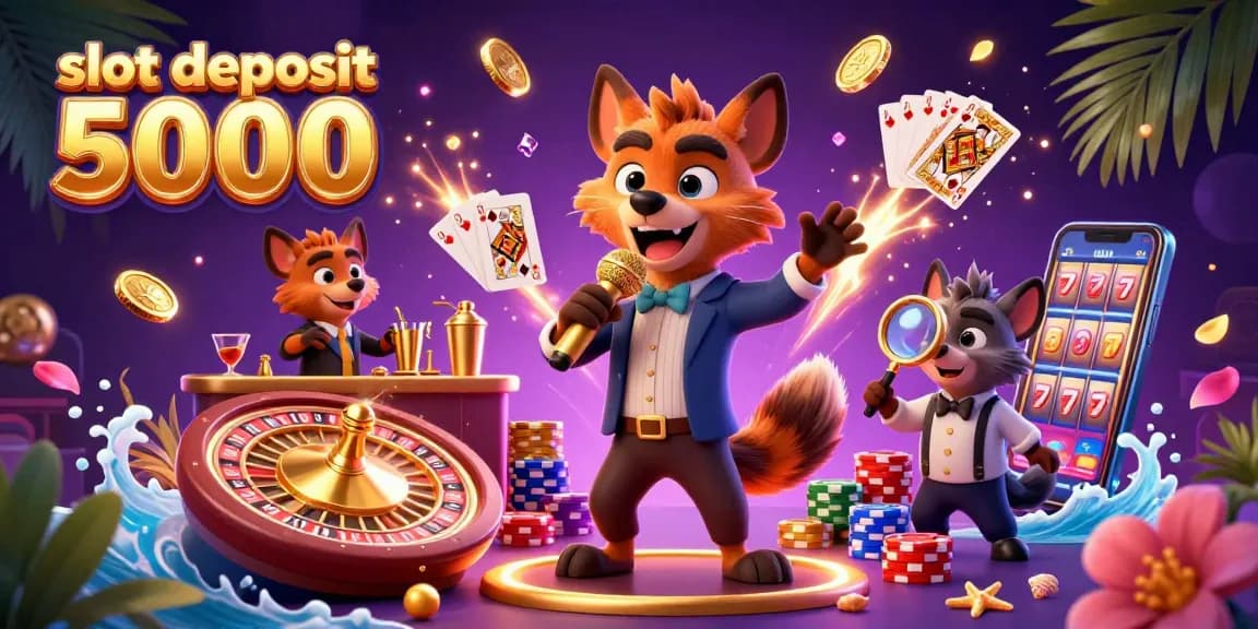 Experience exhilarating thrills with slot deposit 5000 in a vibrant casino scene filled with dynamic gambling activities.