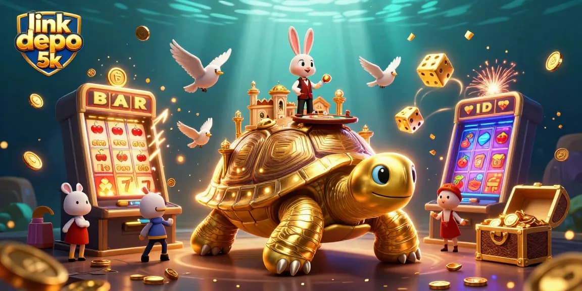 Engage with link depo 5k for thrilling jackpot action featuring a golden tortoise casino.