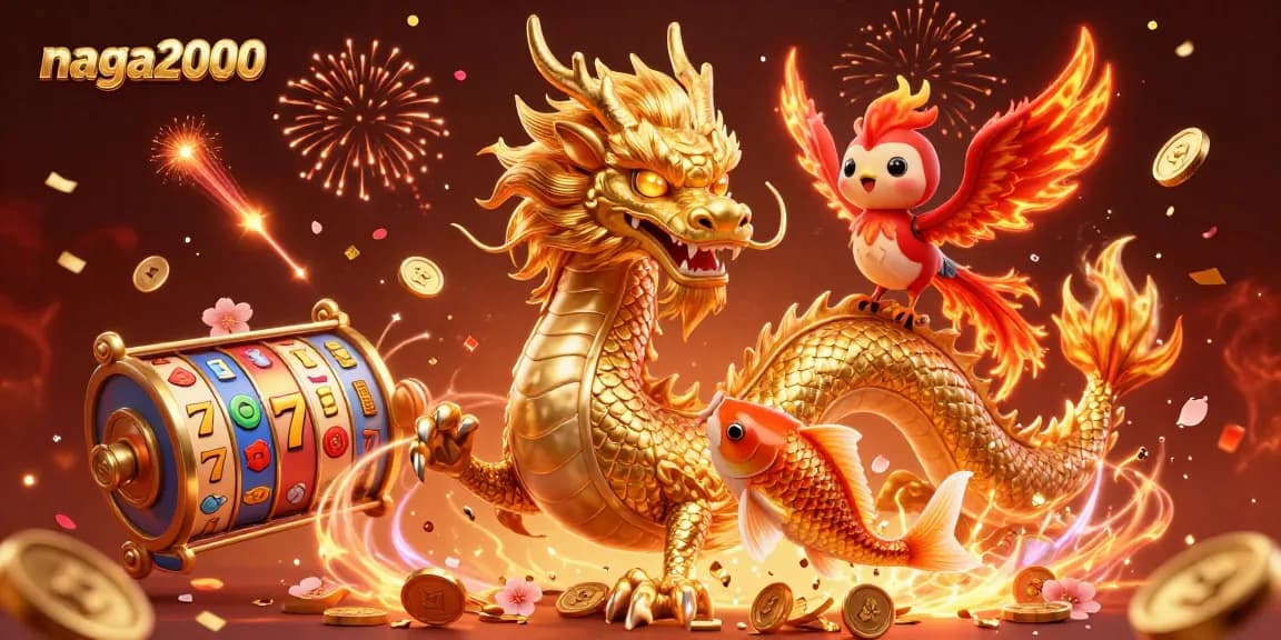 Putaran slot dan naga 2000 yang berkilau, dengan ikan koi emas melompat di antara tumpukan koin pada ilustrasi mewah.