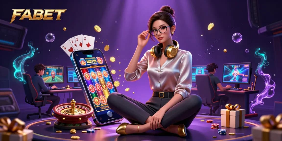 Engage in exciting gameplay with FABET's vibrant casino-themed digital illustration.