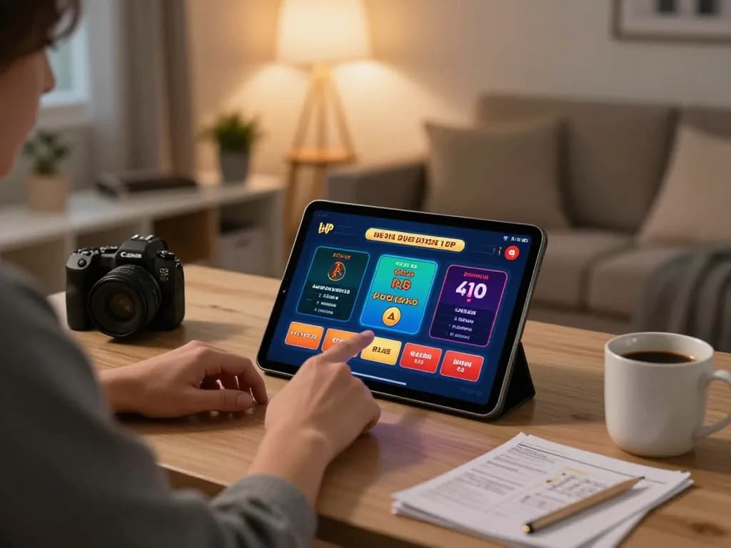 Player enjoying online games at nhà cái 789bet on tablet, showcasing engaging live dealer action.