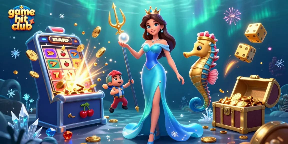 Spin to win at game hit club with a glowing pearl and slot machine explosions!