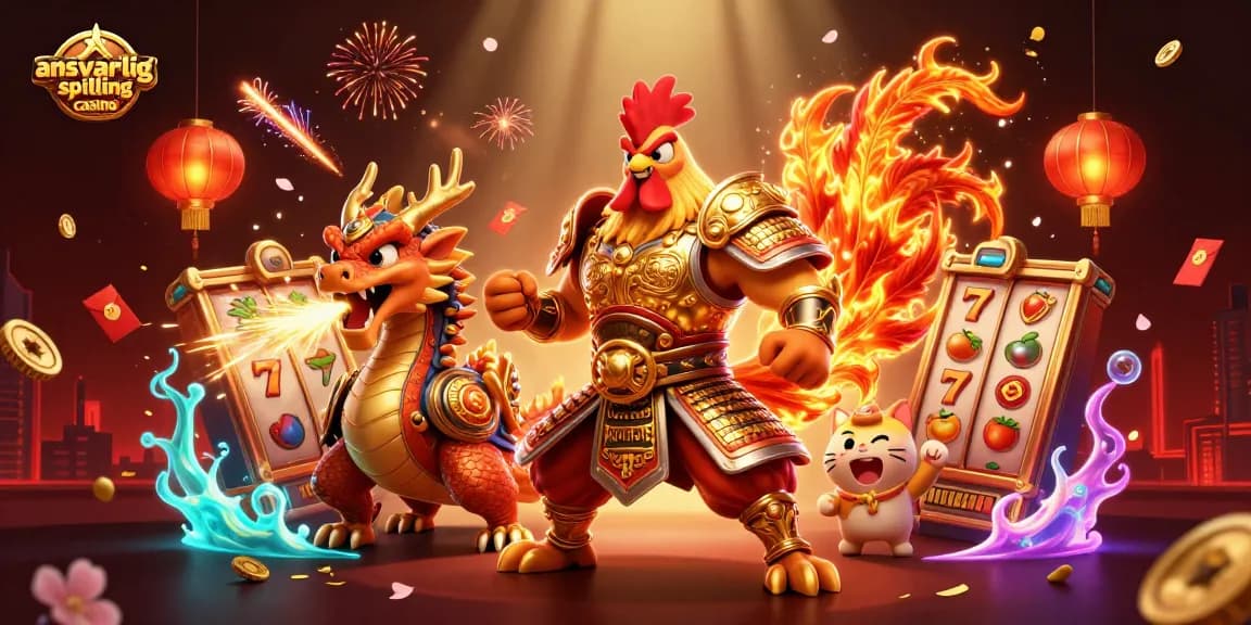 Oppdag ansvarlig spilling casino med en spennende og fargerik 3D-illustrasjon av helter i kampen om gevinster.
