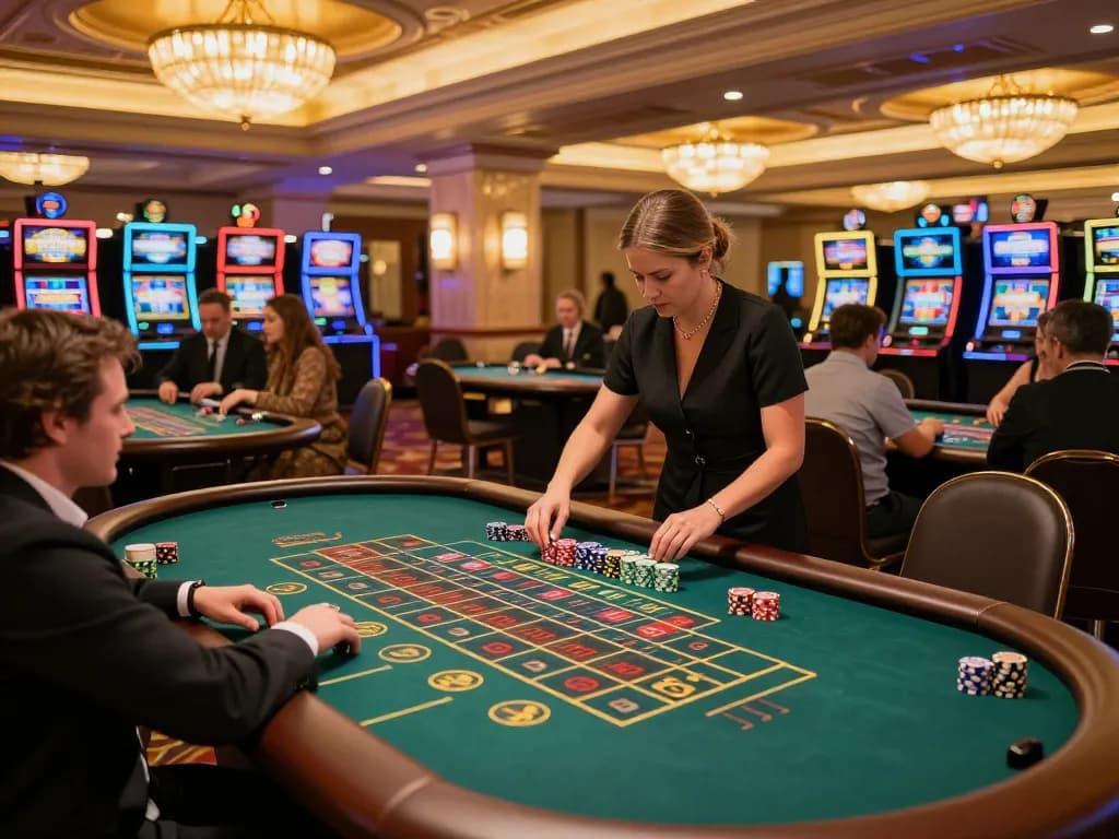 Experience thrilling gaming action at DH88's engaging roulette table with excited players