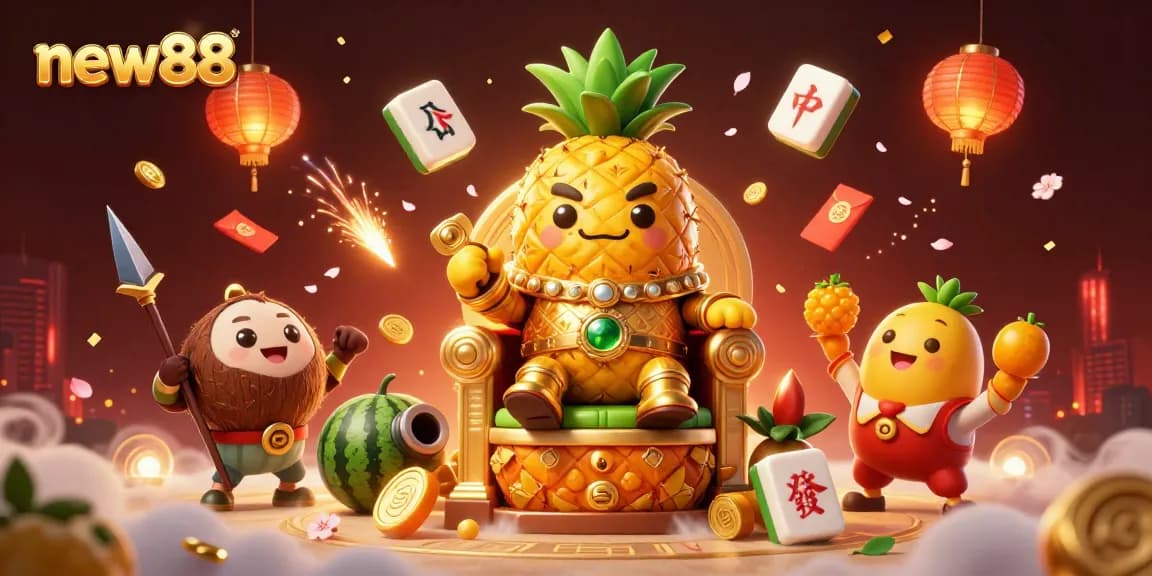 Experience excitement at new88 with a vibrant beach casino scene showcasing engaging gaming characters.