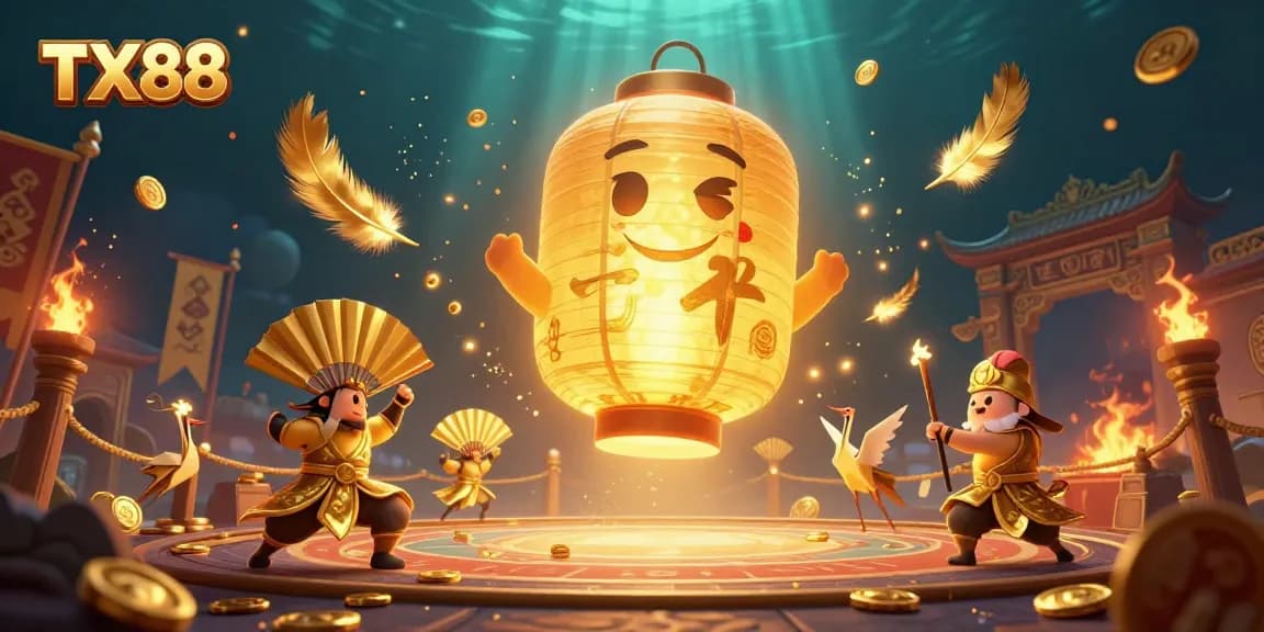 Experience the excitement of TX88 with dynamic casino elements and vibrant characters in action.