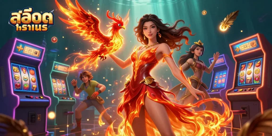 Engage in the exciting world of สล็อตทดลอง with a vibrant 3D illustration showcasing a glamorous woman and gaming elements.