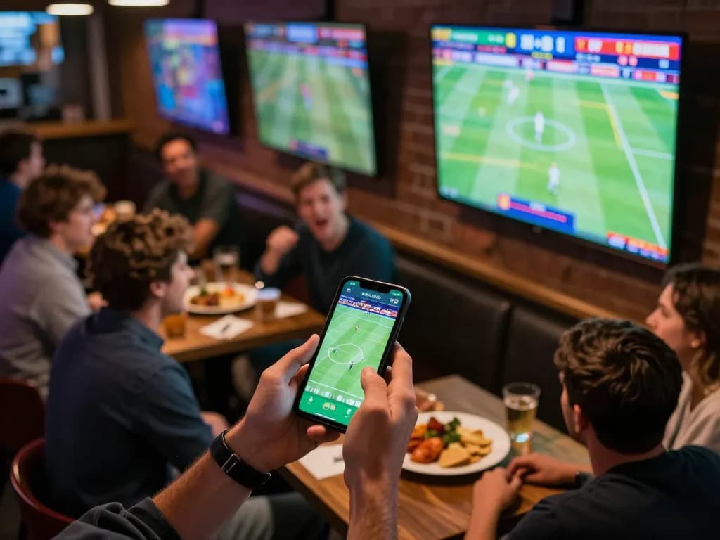 Player engages in sun win betting during a thrilling live sports event with friends.