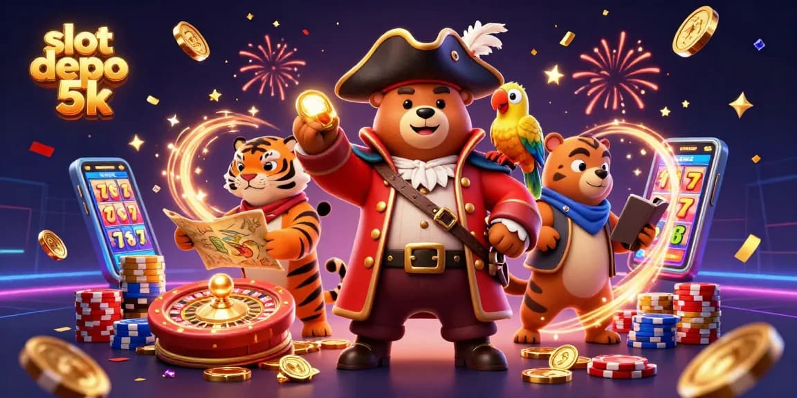 Spin the reels for jackpot wins at slot depo 5k with animated casino characters and coins