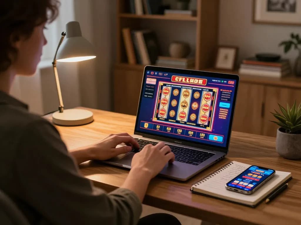 Person engaged in online gaming on CasinoAtlas platform, showcasing poker gameplay strategy and mobile app usage.
