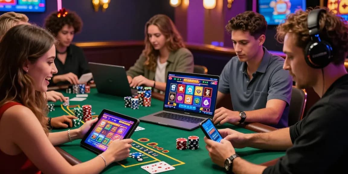 Engaging online gaming experience at https://thegbhouse.co.uk/ featuring players enjoying live dealer blackjack and online slots.
