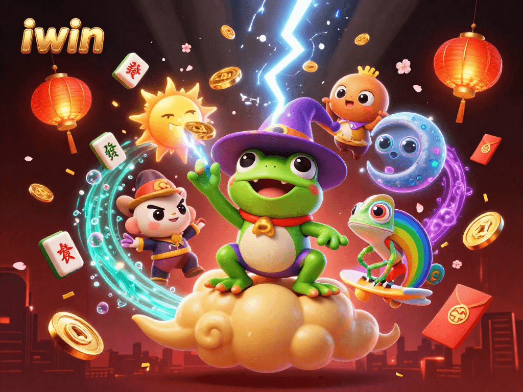 Claim your winnings with iwin's thrilling gaming experience illustrated by wizards and vibrant characters.
