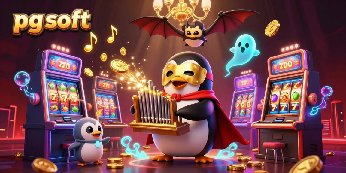 Play the popular pg soft slots with vibrant and rewarding graphics in a dynamic casino scene.