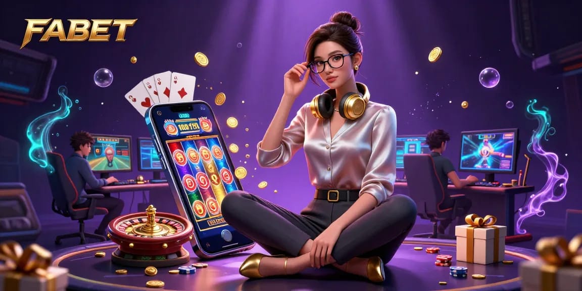 Engage in exciting gameplay with FABET's vibrant casino-themed digital illustration.