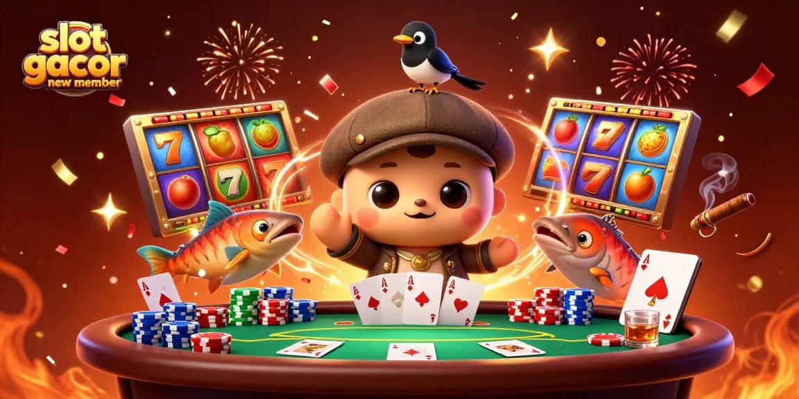 Play the slot gacor new member for a chance to win big, featuring cute cartoon characters and immersive game elements.