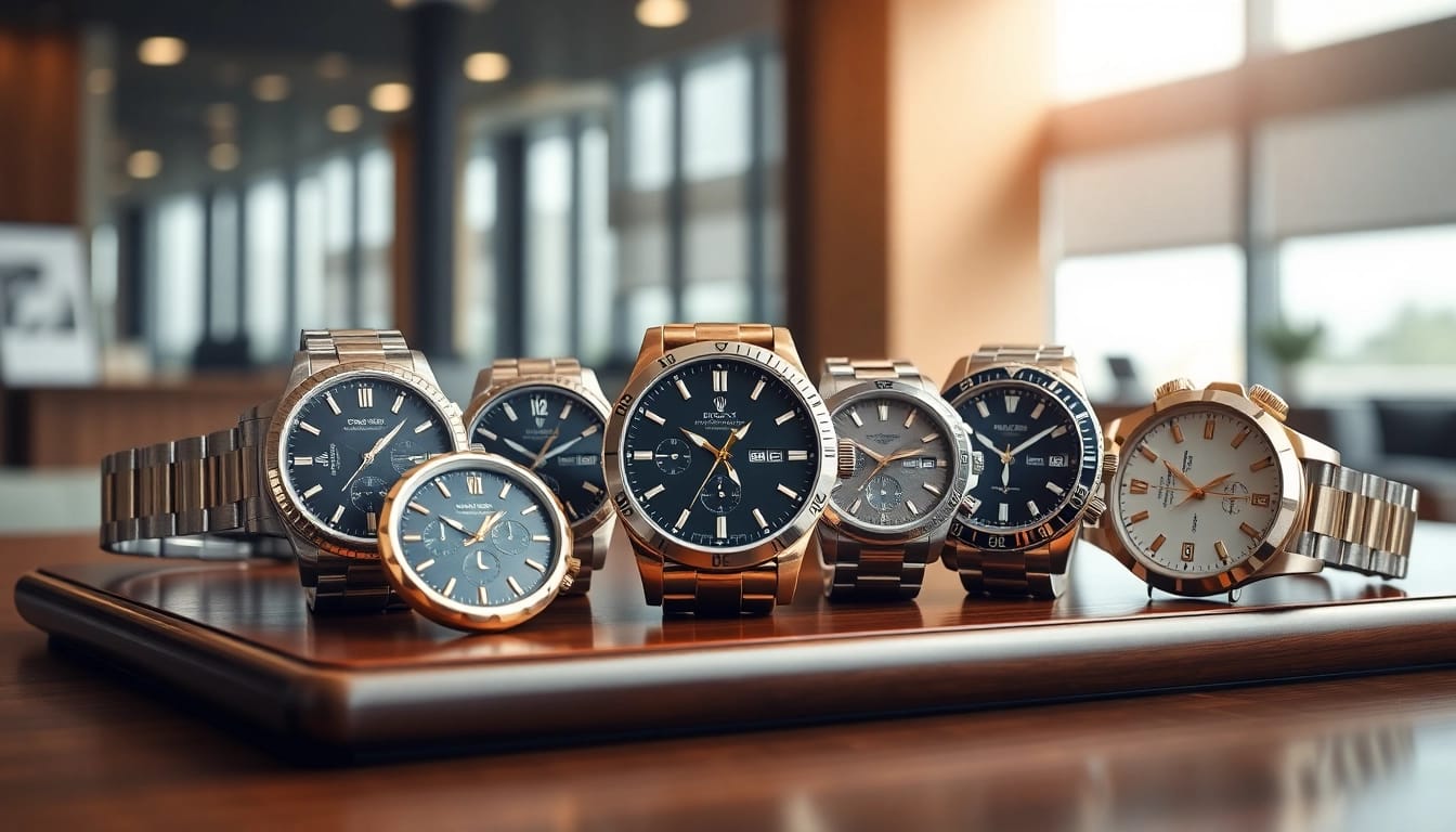 Showcase various impressive replica watches highlighting their elegance and detailed craftsmanship.