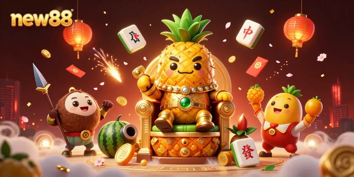 Experience excitement at new88 with a vibrant beach casino scene showcasing engaging gaming characters.