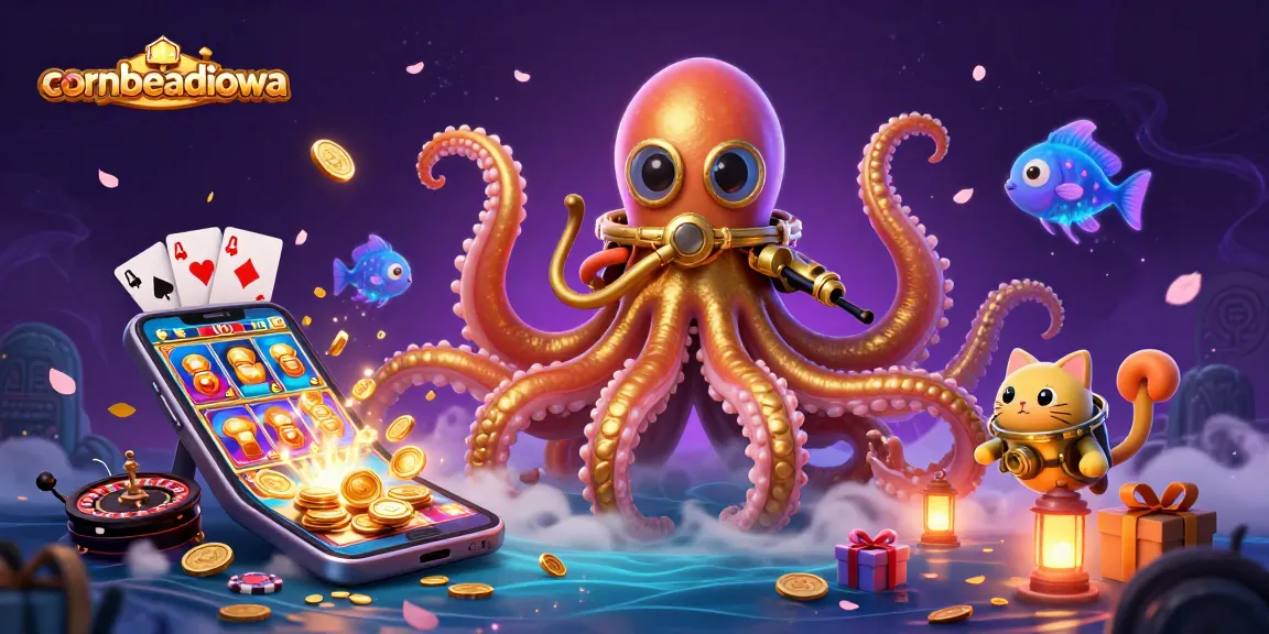 Cornbreadiowa players engaging with a vibrant jackpot scene featuring kraken and cat with slot game action.