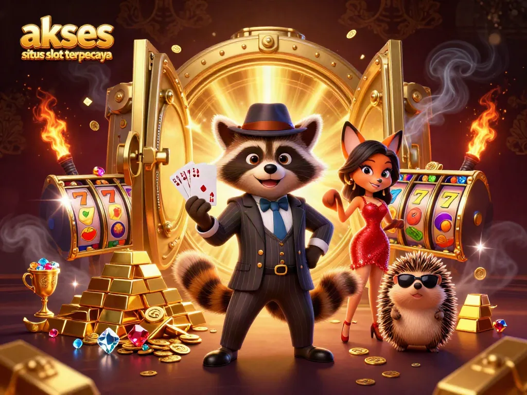 Menangkan akses situs slot terpercaya dengan ilustrasi kasino yang penuh kemewahan.