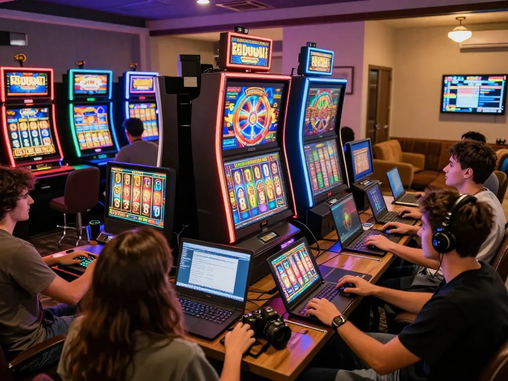 Sparking excitement, players spin reels at situs gacor slot machines in engaging online games.