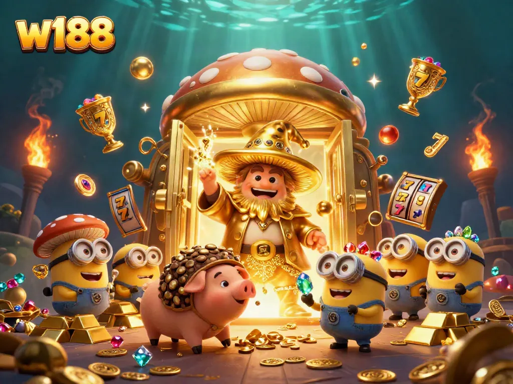 Experience the dynamic magic of w188 as the golden wizard and treasures inspire winning moments.