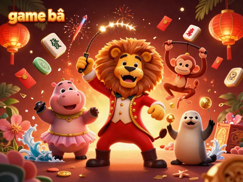 Immerse in the lively scene of game bài featuring colorful characters and dynamic elements that celebrate thrilling casino adventures.
