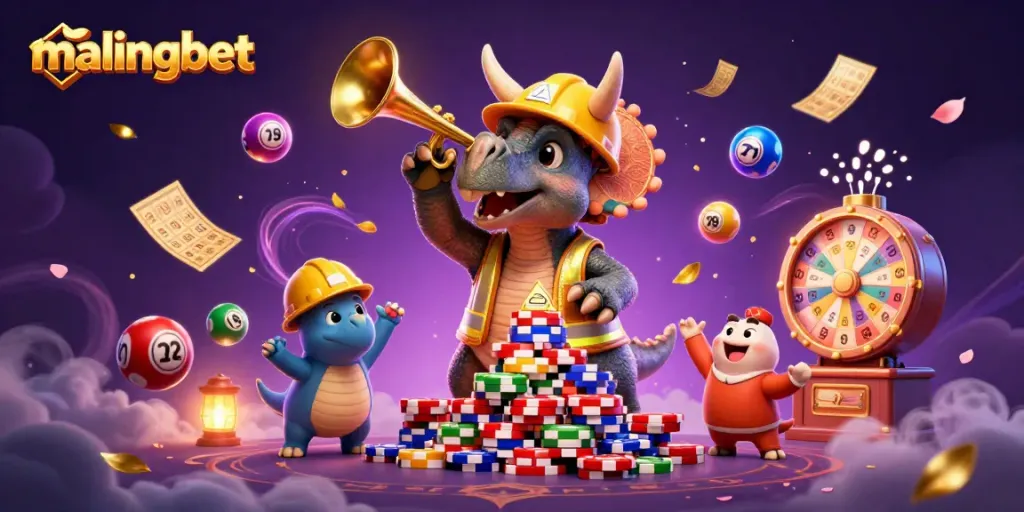 Menggandakan keseruan di Malingbet dengan triceratops membangun piramida chip poker dan selebrasi parasaurolophus.