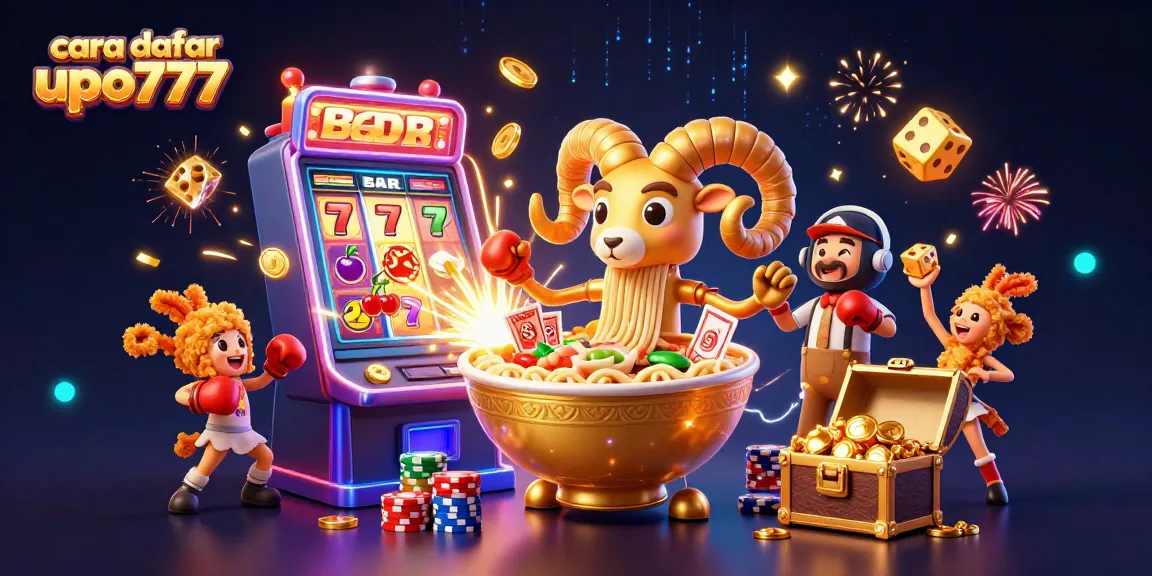 Play and win big with cara daftar ufo777, featuring a vibrant 3D casino scene.