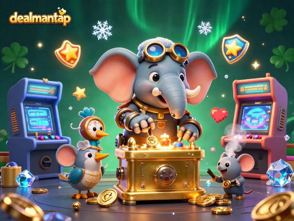 Engage with exciting slots at dealmantap enhanced by 3D illustrated steampunk characters.