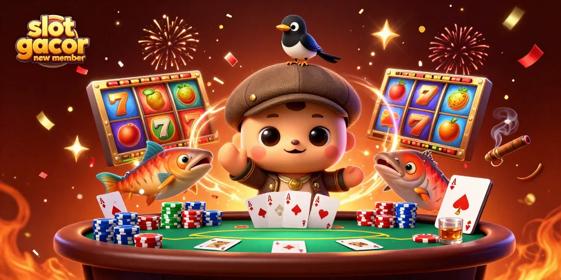 Play the slot gacor new member for a chance to win big, featuring cute cartoon characters and immersive game elements.