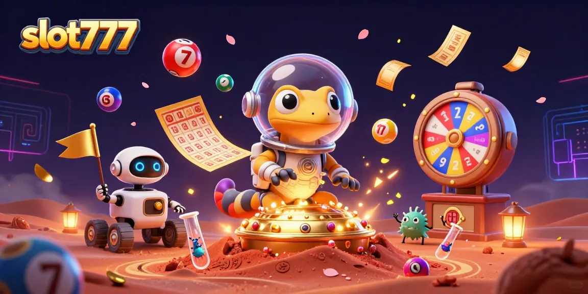 Engage with slot777 while enjoying vibrant casino elements in a dynamic 3D Martian scene.