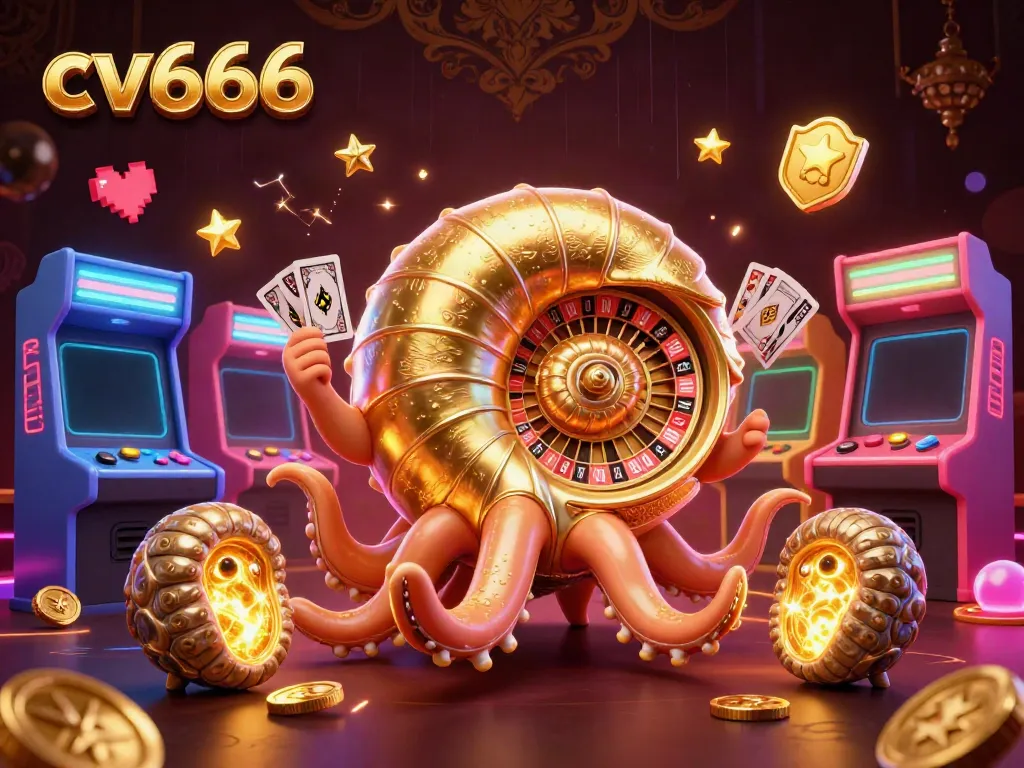 Experience the thrilling excitement of cv666 with an ancient nautilus roulette wheel and vibrant casino elements.