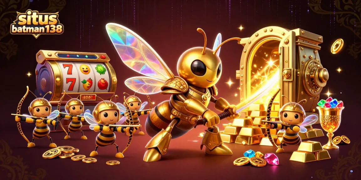 Situs batman138 menampilkan pemandangan kasino mewah dengan elemen permainan yang memukau dan karakter 3D berwarna cerah.