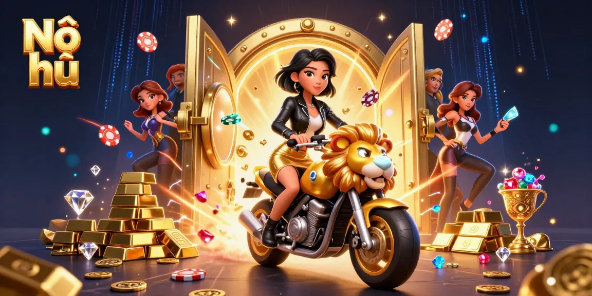 Experience the thrill of Nổ hũ slots with dynamic visuals of jackpot features and vibrant casino elements.
