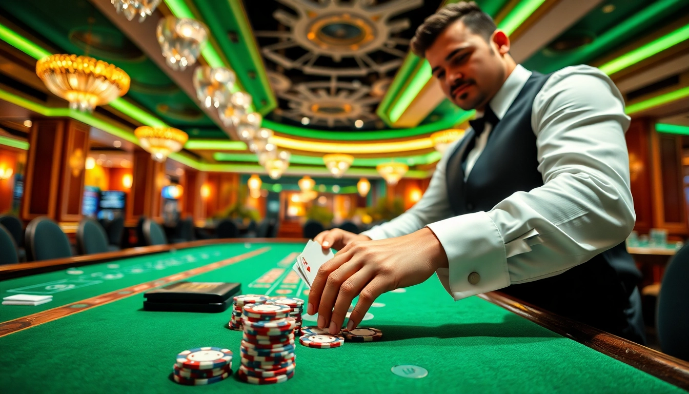 에볼루션 바카라 딜러가 경쟁의 긴장감을 조성하며 플레이어를 초대하는 공간입니다.