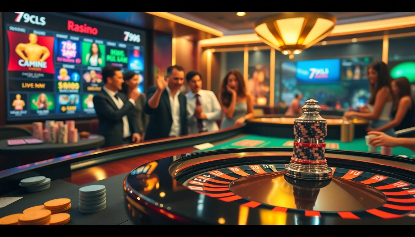 High-energy casino scene showcasing players engaged at the table, highlighting nhà cái 789club's thrilling gambling experience.