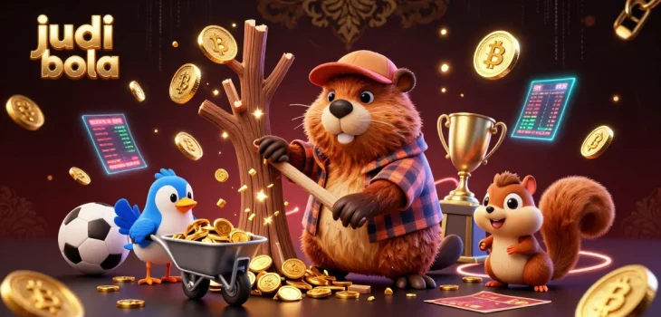 Engage in judi bola with dynamic sports betting action featuring a vibrant 3D scene.
